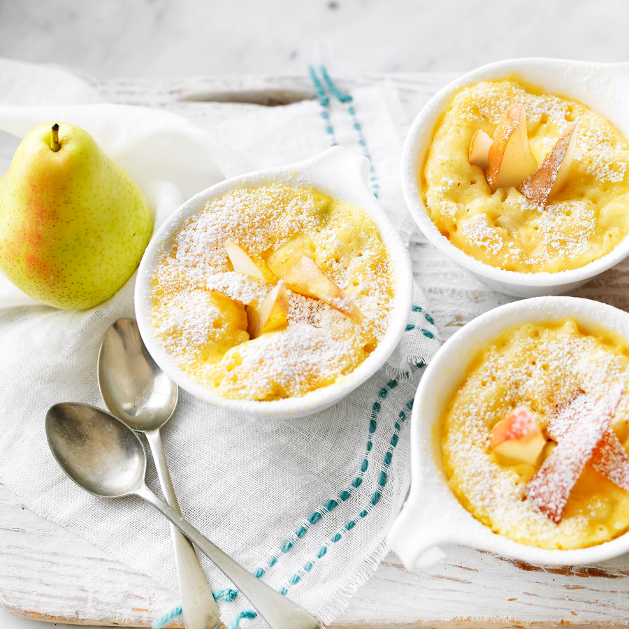 Pear and almond mug cake