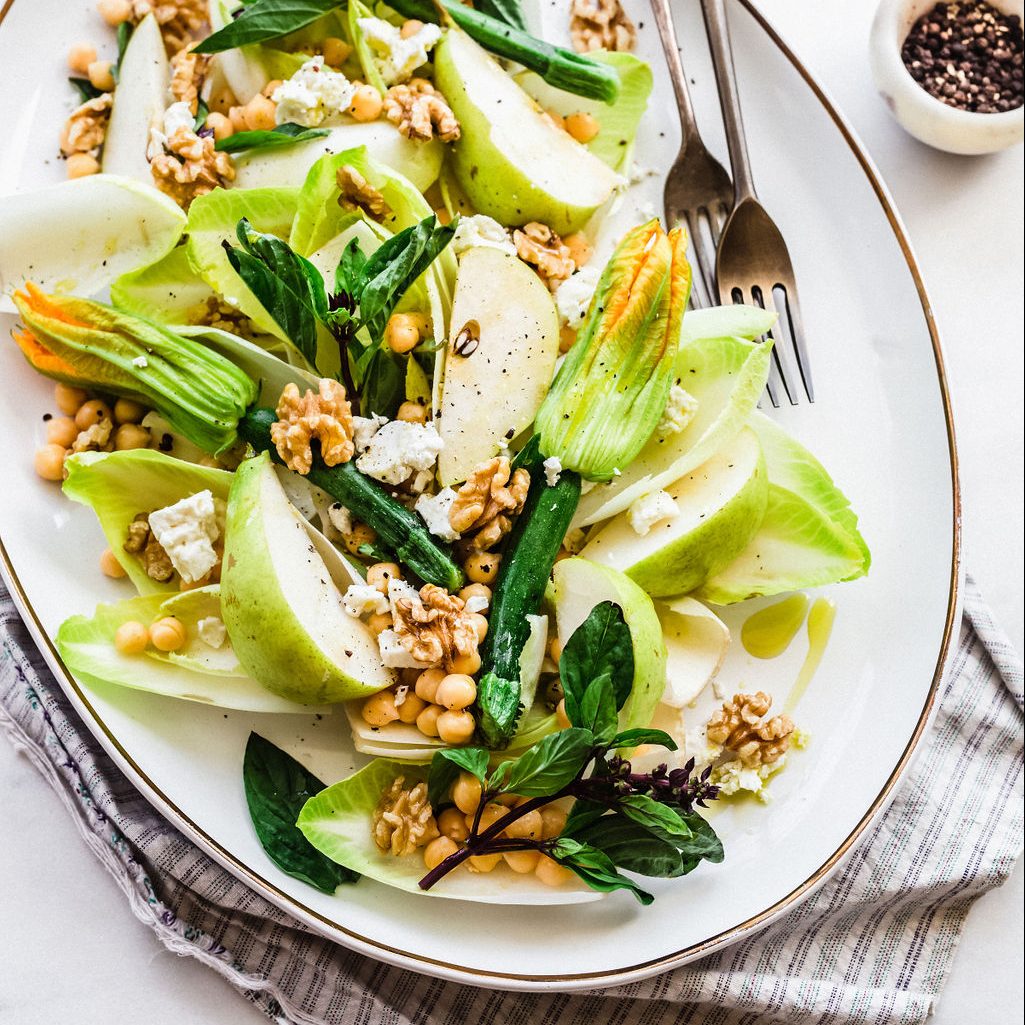 Pear, Walnut and Chickpea Summer Salad