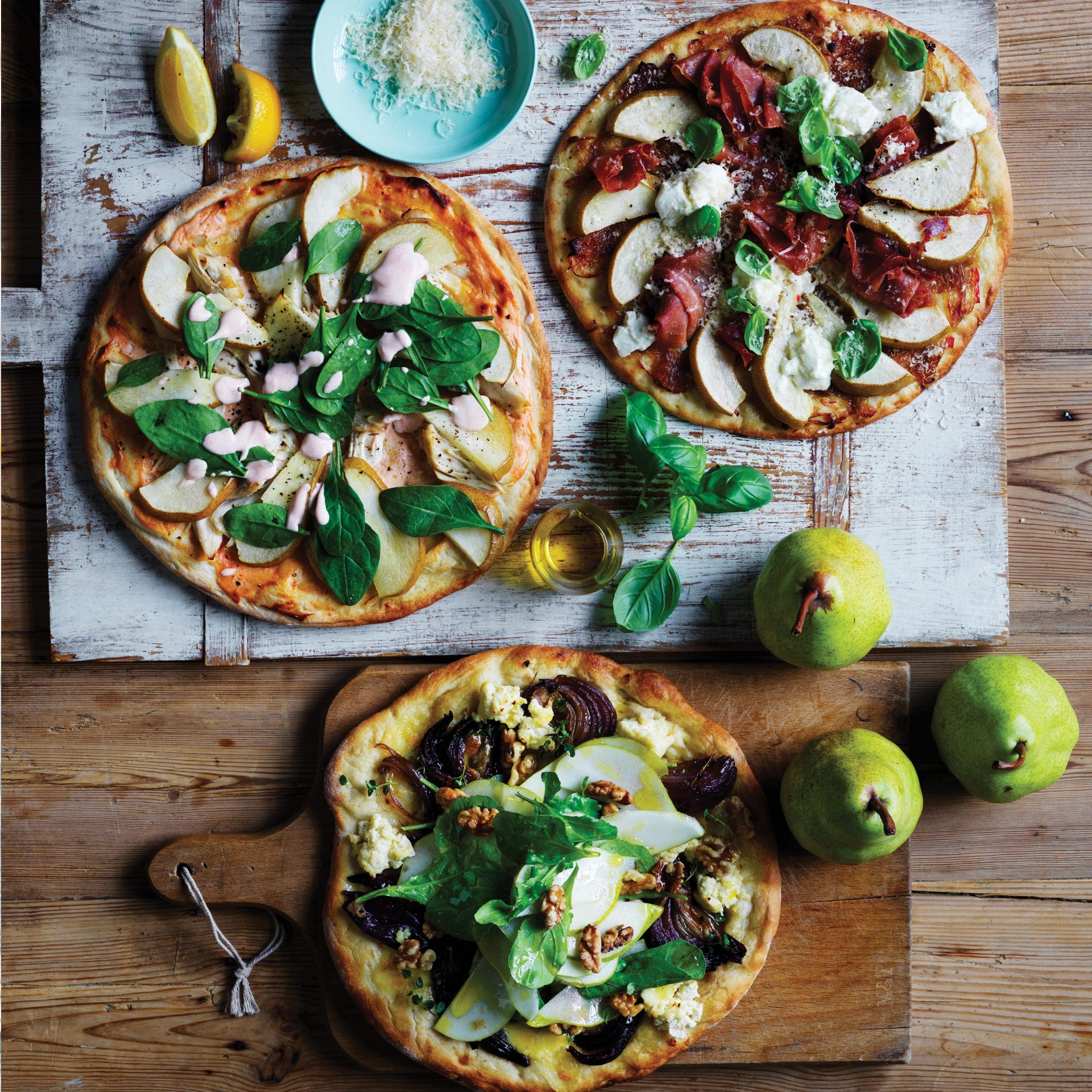 Pear Pizza Three Ways