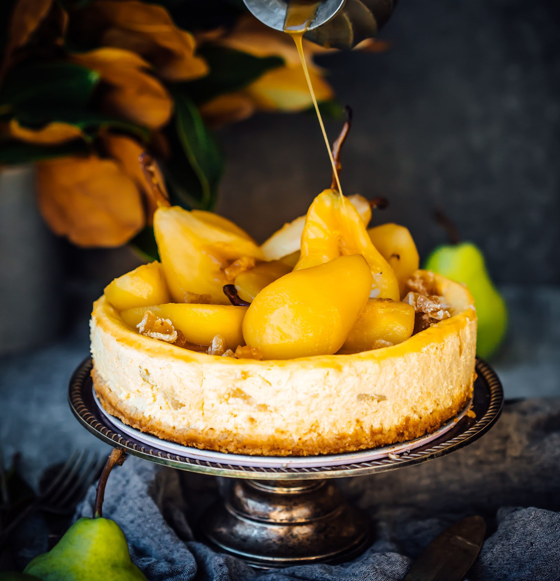 Caramel Pear Cheesecake