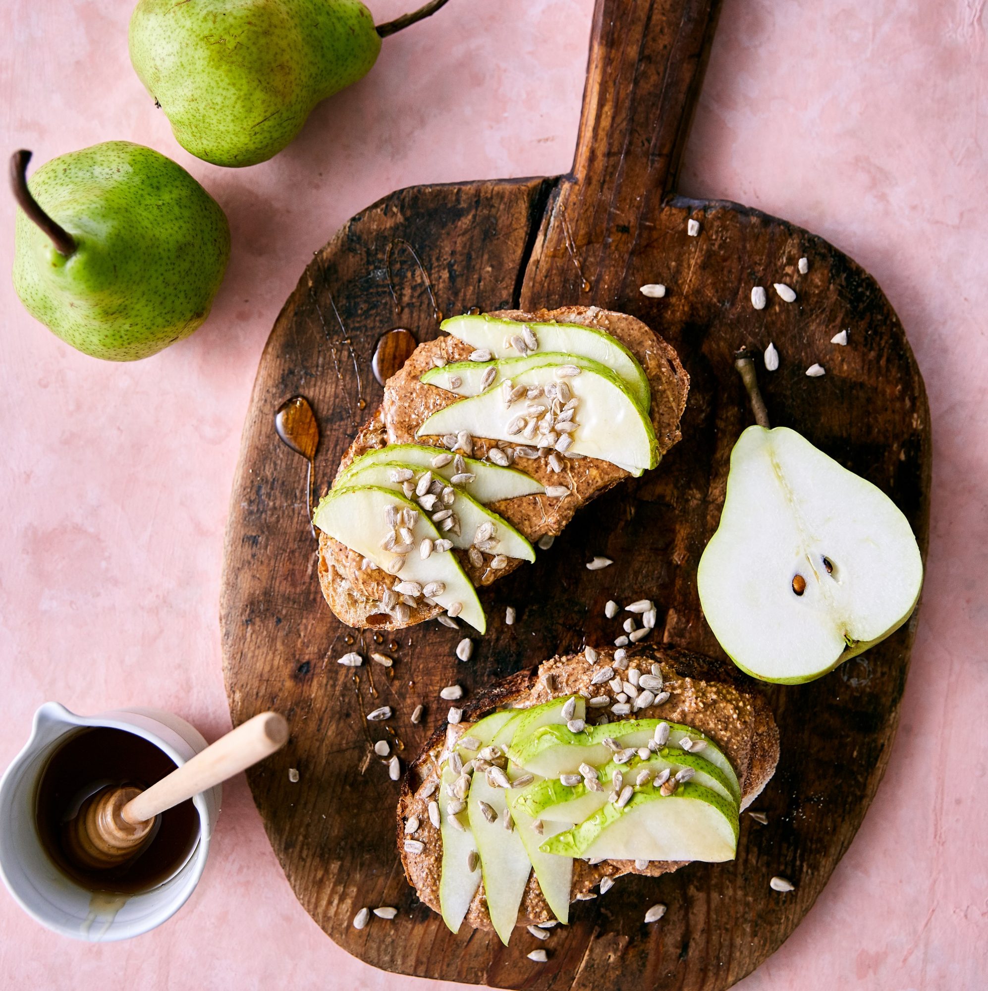 Pears nut butternut toast